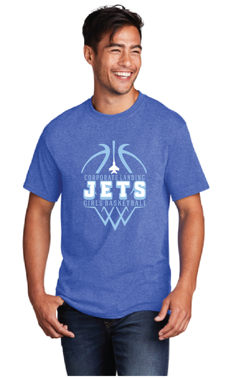 Core Cotton Tee / Heather Royal / Corporate Landing Middle School Girls Basketball