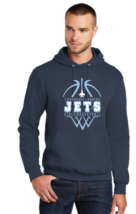 Fleece Pullover Hooded Sweatshirt / Navy / Corporate Landing Middle School Girls Basketball