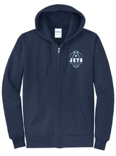 Fleece Full-Zip Hooded Sweatshirt / Navy / Corporate Landing Middle School Girls Basketball