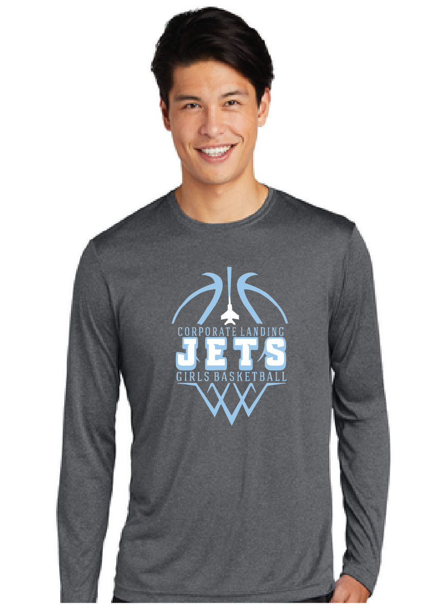 Long Sleeve Heather Contender Tee / Graphite / Corporate Landing Middle School Girls Basketball