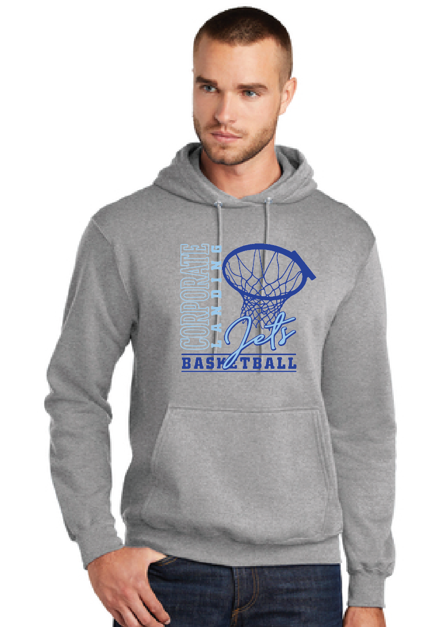 Fleece Hooded Sweatshirt / Athletic Heather / Corporate Landing Middle School Boys Basketball