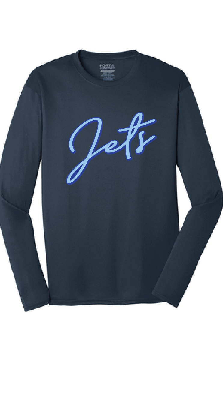 Long Sleeve Performance Tee / Navy / Corporate Landing Middle School Girls Staff