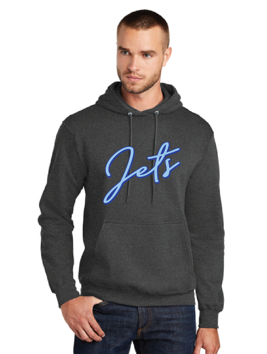 Fleece Pullover Hooded Sweatshirt / Dark Heather Charcoal / Corporate Landing Middle School Girls Staff