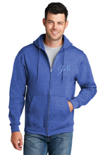Fleece Full-Zip Hooded Sweatshirt / Heather Royal / Corporate Landing Middle School Boys Basketball