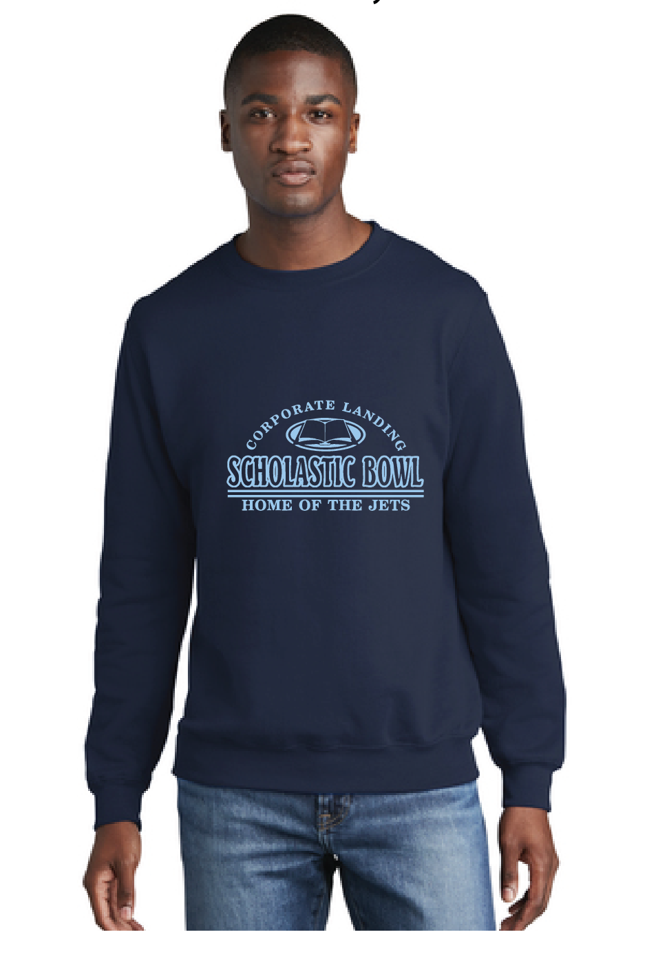 Core Fleece Crewneck Sweatshirt / Navy / Corporate Landing Middle School Scholastic Bowl