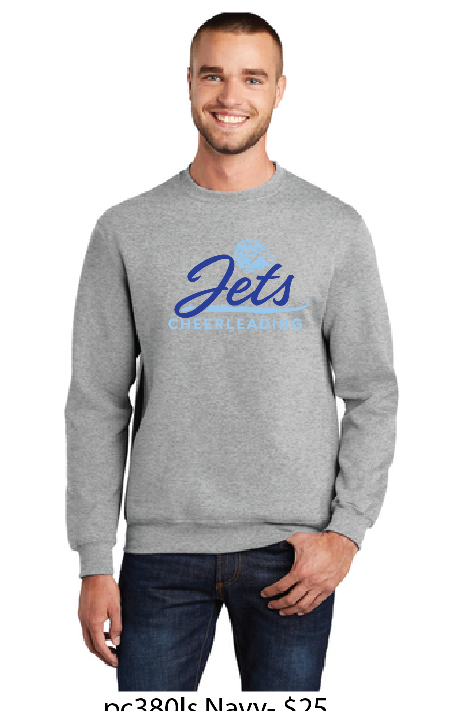 Fleece Crewneck Sweatshirt / Athletic Heather / Corporate Landing Middle School Cheer