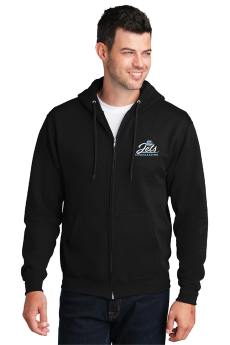 Fleece Full-Zip Hooded Sweatshirt / Black / Corporate Landing Middle School Cheer