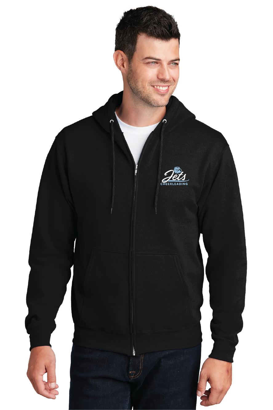 Fleece Full-Zip Hooded Sweatshirt / Black / Corporate Landing Middle School Cheer