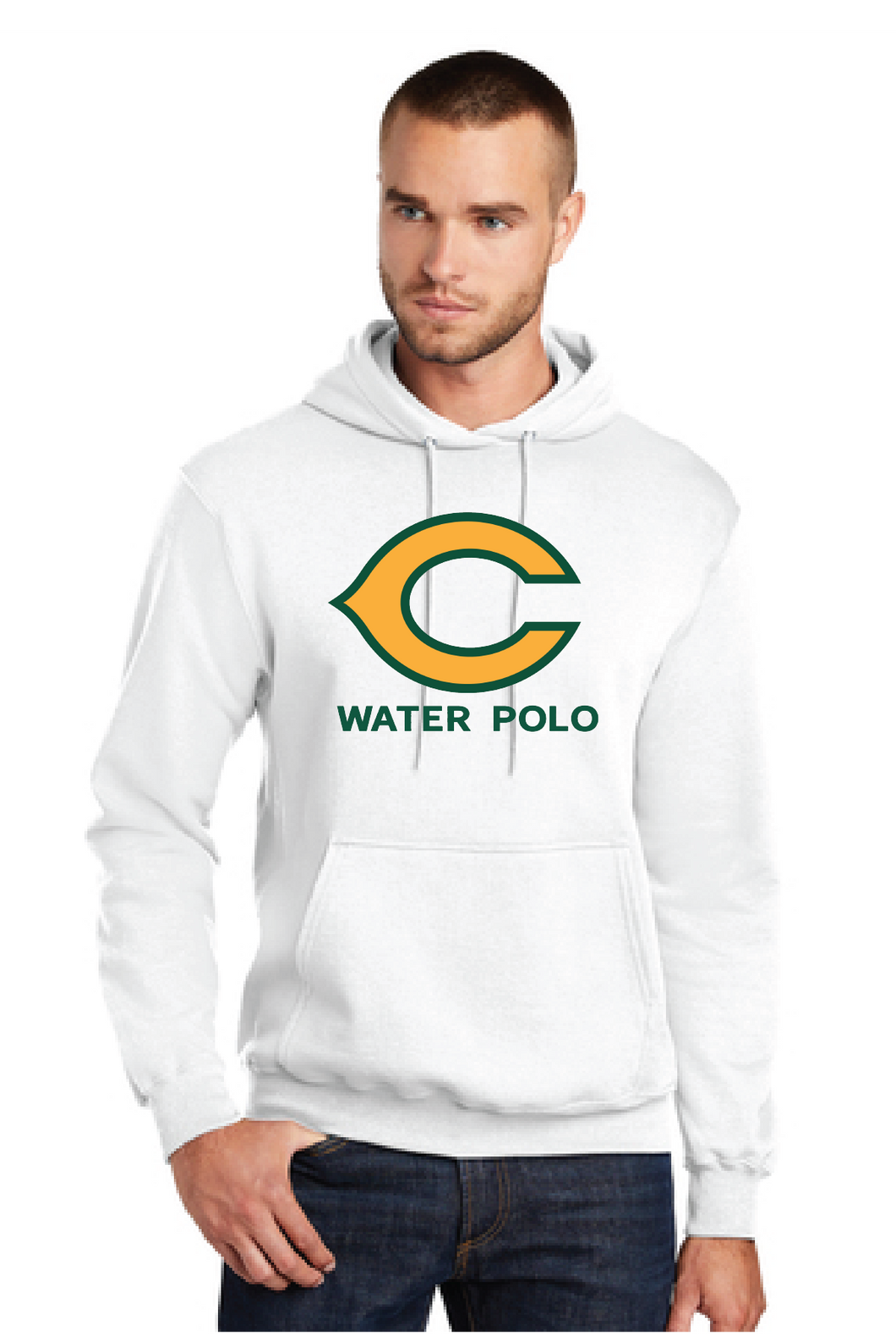 Core Fleece Pullover Hooded Sweatshirt / White / Cox High School Water Polo