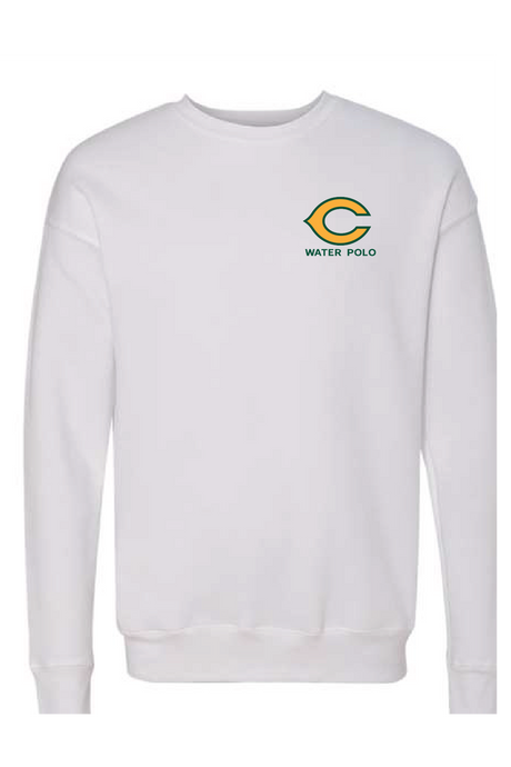 Sponge Fleece Drop Shoulder Crewneck Sweatshirt / White / Cox High School Water Polo