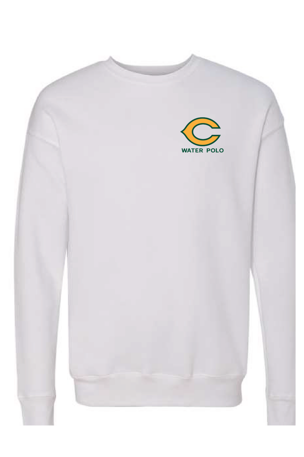 Sponge Fleece Drop Shoulder Crewneck Sweatshirt / White / Cox High School Water Polo