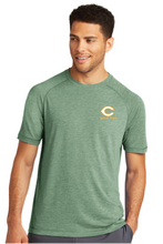 Tri-Blend Wicking Raglan Tee / Forest Green Heather / Cox High School Water Polo