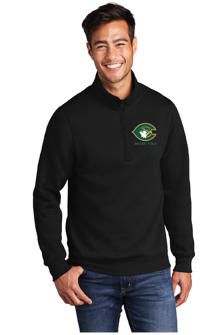 Fleece 1/4-Zip Pullover Sweatshirt / Black / Cox High School Water Polo