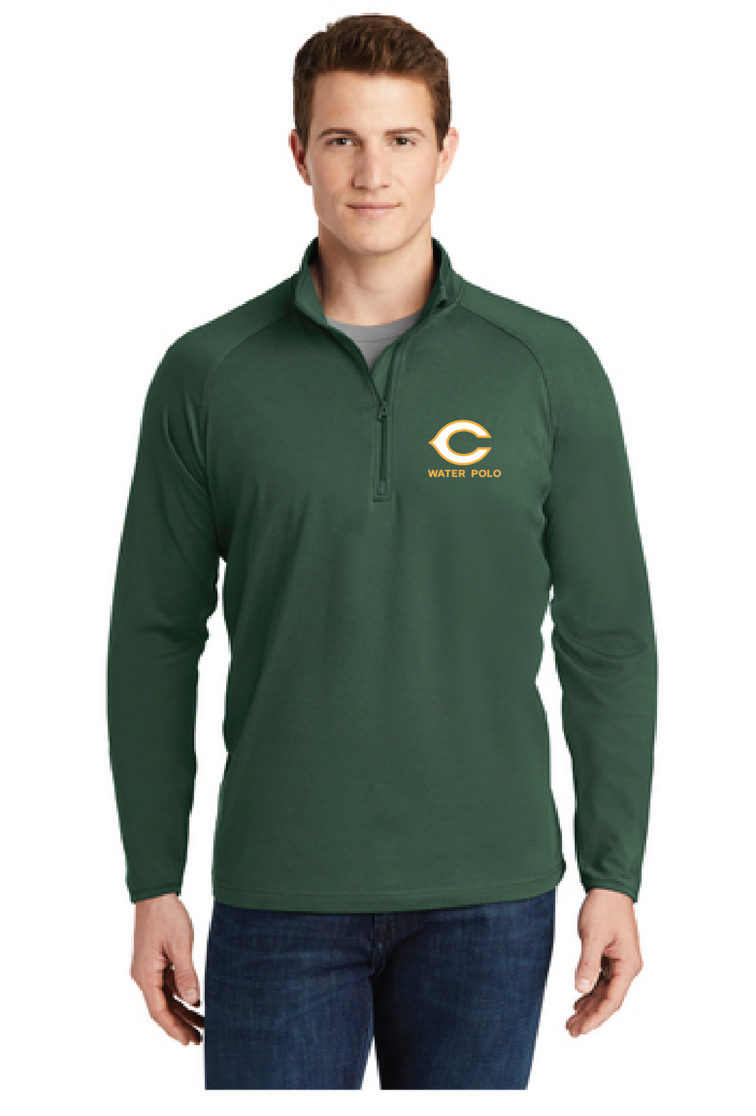 Stretch 1/2-Zip Pullover / Forest Green / Cox High School Water Polo