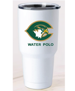 30oz Stainless Steel Tumbler / White / Cox High School Water Polo