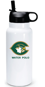 32oz Stainless Steel Water Bottle / White / Cox High School Water Polo