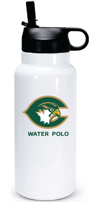 32oz Stainless Steel Water Bottle / White / Cox High School Water Polo