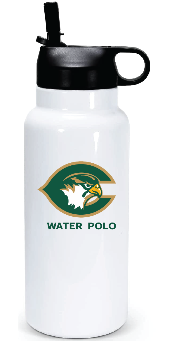 32oz Stainless Steel Water Bottle / White / Cox High School Water Polo