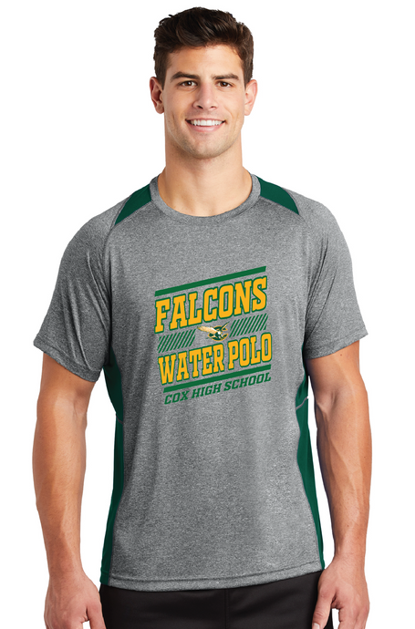 Heather Colorblock Contender Tee / Forest Green/ Heather Grey / Cox High School Water Polo