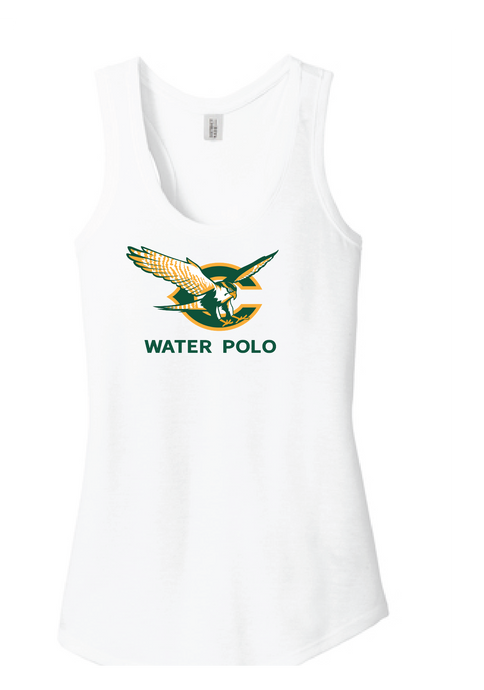 Women’s Triblend Racerback Tank / White / Cox High School Water Polo