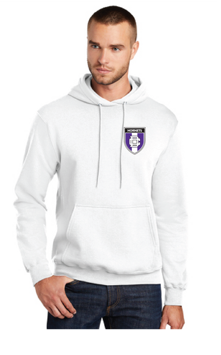 Core Fleece Pullover Hooded Sweatshirt / White / Deep Creek Middle School Soccer