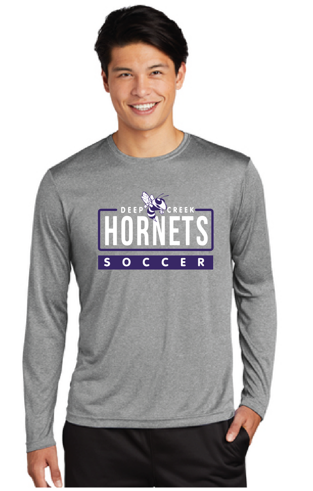 Long Sleeve Heather Contender Tee / Graphite / Deep Creek Middle School Soccer