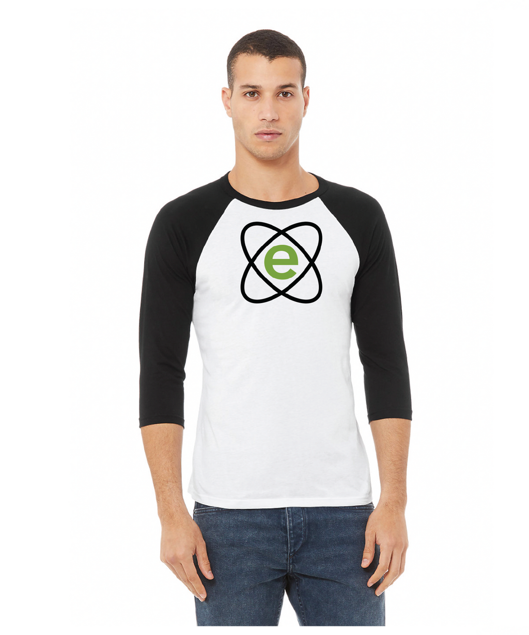 3/4 Sleeve Baseball Tee / White & Black / Essential Church