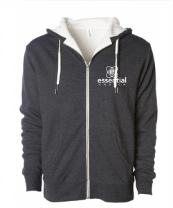 Essential Church Sherpa-Lined Hooded Sweatshirt / Charcoal Heather / Essential Church