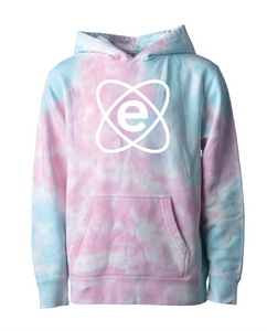 Youth Midweight Tie-Dye Hooded Pullover / Cotton Candy / Essential Church