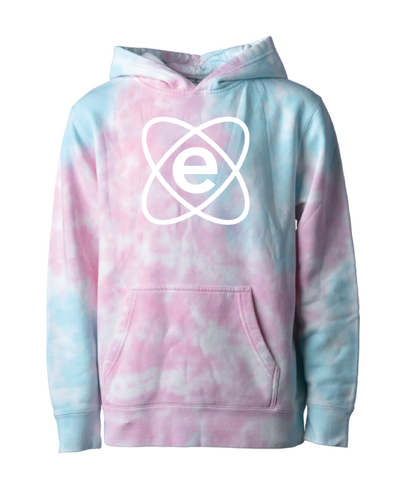 Youth Midweight Tie-Dye Hooded Pullover / Cotton Candy / Essential Church