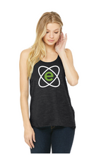 Women's Flowy Racerback Tank- Essential Logo / Charcoal Black Slub / Essential Church