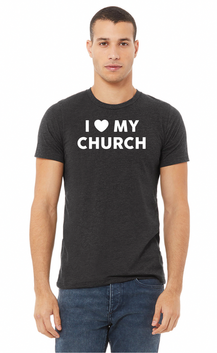 I ❤️ My Church / CVC Jersey Tee / Dark Heather Grey / Essential Church