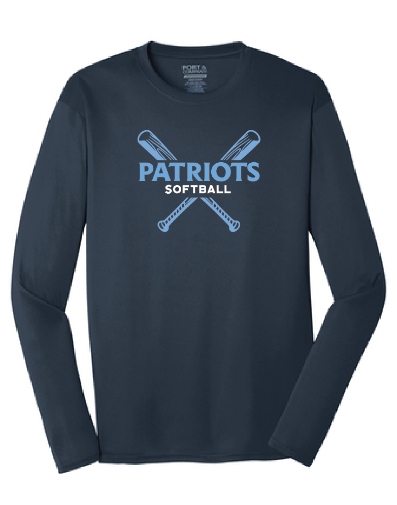 Long Sleeve Performance Tee / Navy / First Colonial High School Softball