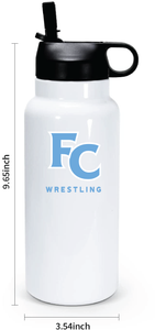 32 oz Double Wall Stainless Steel Water Bottle  / White / First Colonial High School Wrestling