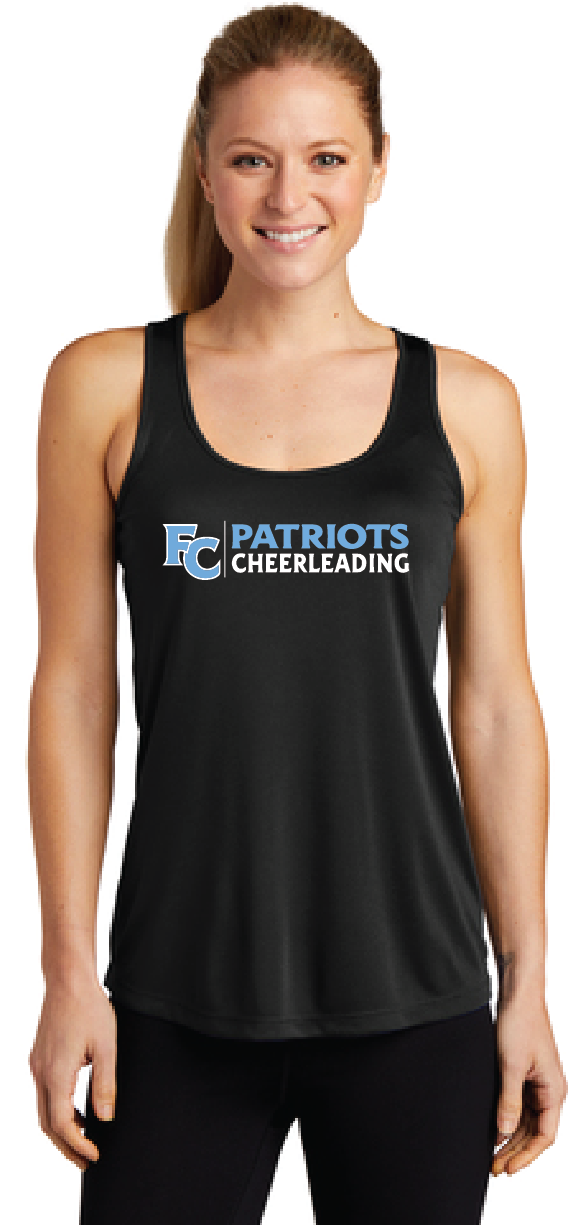 Ladies Performance Racerback Tank / Black / First Colonial High School Cheerleading