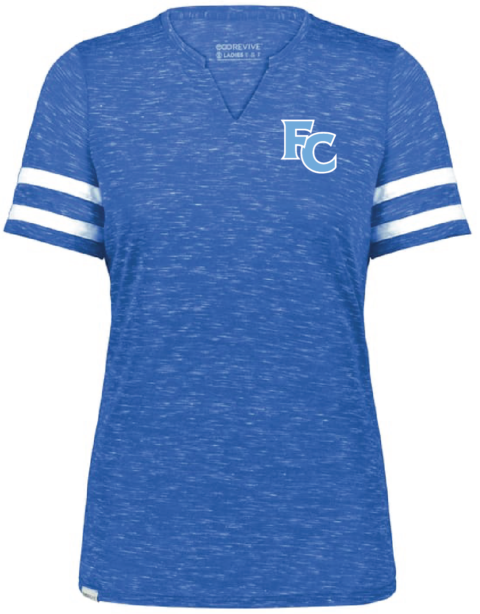 Ladies Monterey Tee / Royal Heather/White / First Colonial High School Cheerleading