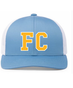 Trucker snapback Cap / Columbia Blue/White / First Colonial High School Golf