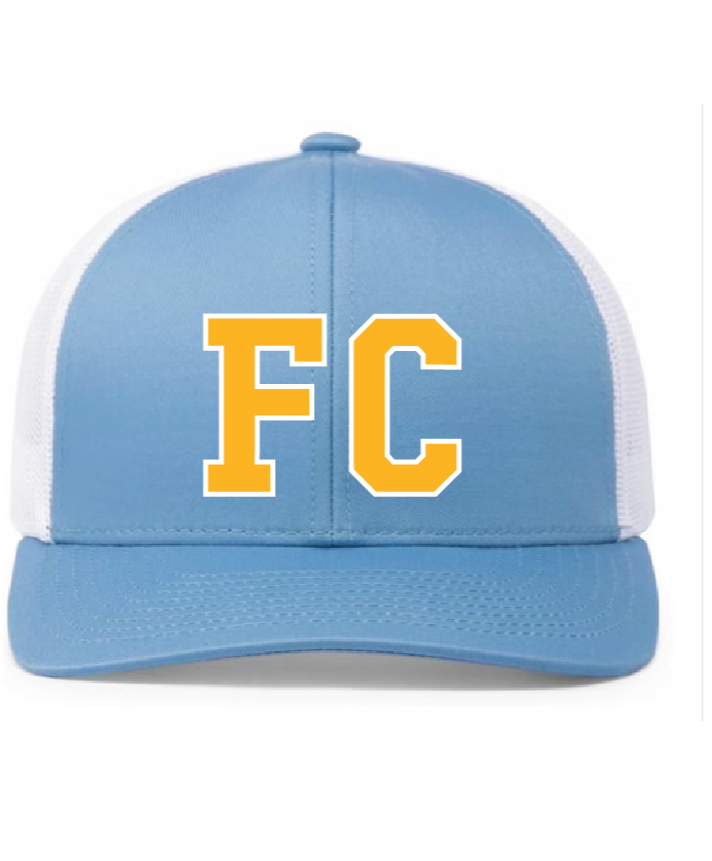 Trucker snapback Cap / Columbia Blue/White / First Colonial High School Golf