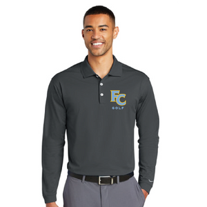 Long Sleeve Stretch Tech Polo / Dark Grey Heather  / First Colonial High School Golf