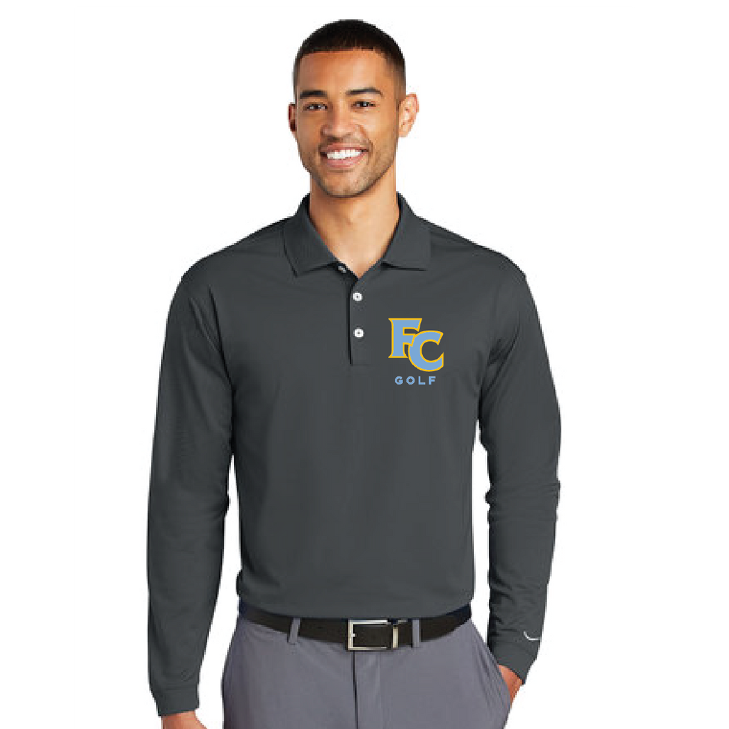 Long Sleeve Stretch Tech Polo / Dark Grey Heather  / First Colonial High School Golf