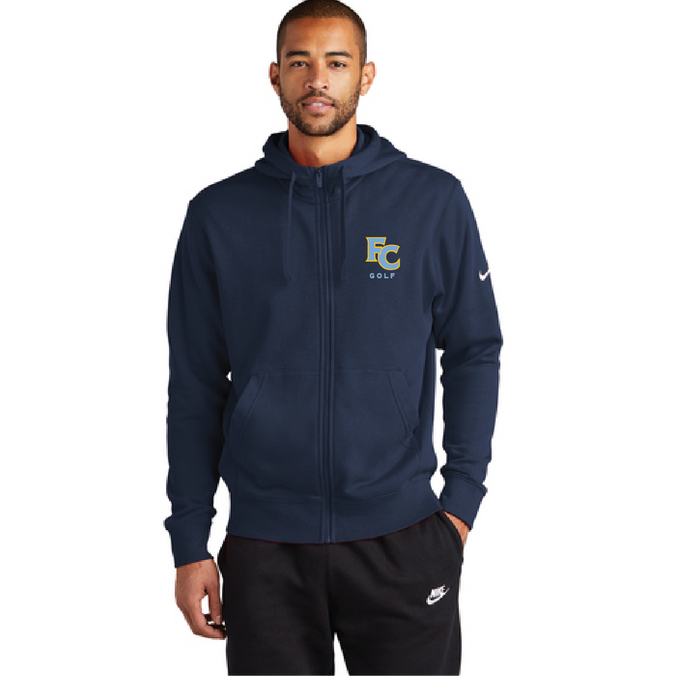 Nike Club Fleece Sleeve Swoosh Full-Zip Hoodie / Midnight Navy / First Colonial High School Golf