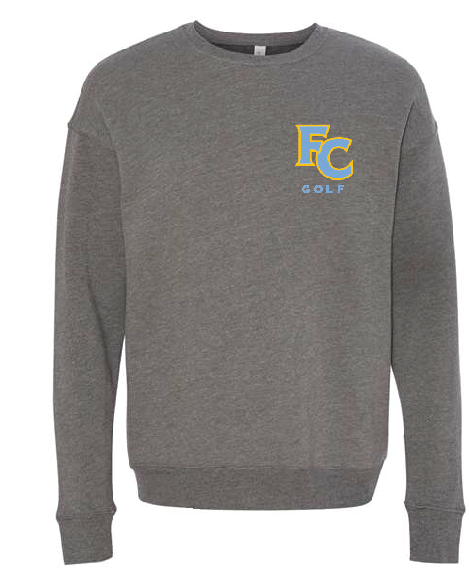Sponge Fleece Drop Shoulder Crewneck Sweatshirt / Grey / First Colonial High School Golf