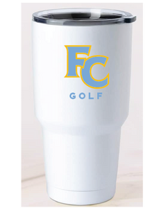 30oz Stainless Steel Tumbler / White / First Colonial High School Golf