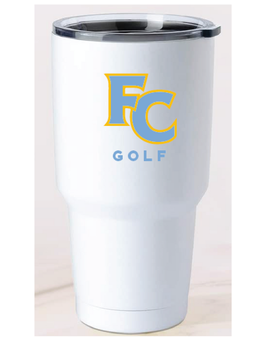 30oz Stainless Steel Tumbler / White / First Colonial High School Golf