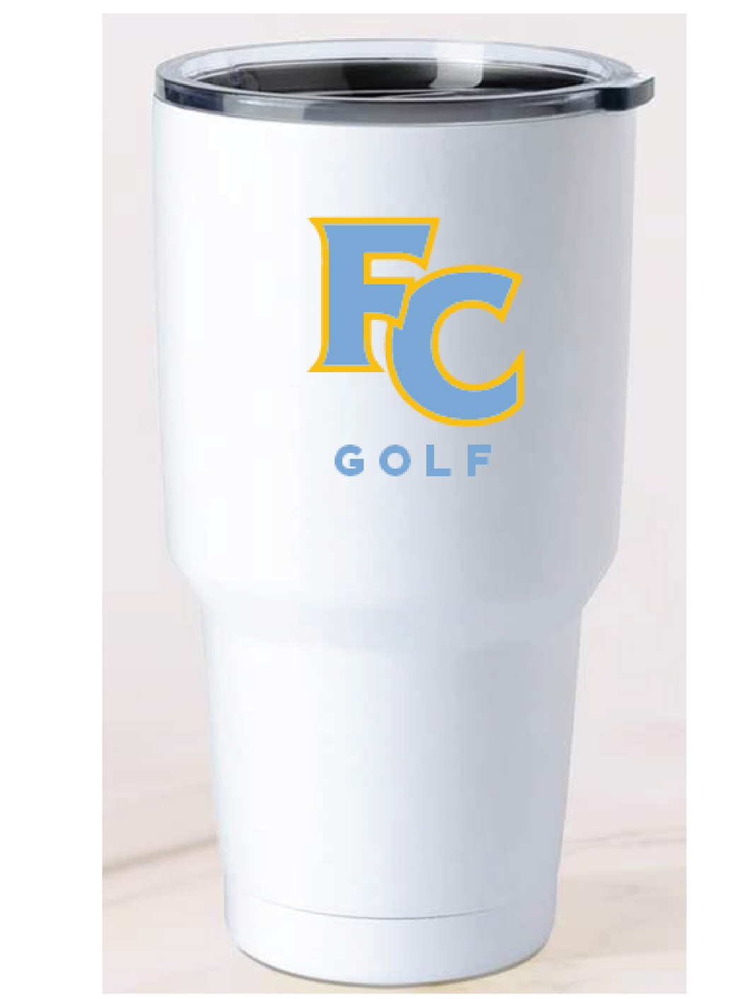 30oz Stainless Steel Tumbler / White / First Colonial High School Golf