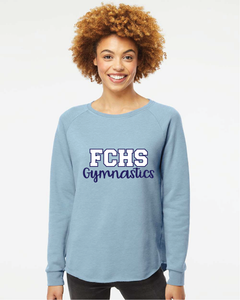 Women's California Wave Wash Crewneck Sweatshirt  / Misty Blue / First Colonial High School Gymnastics