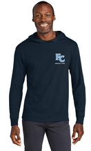 Unisex Cotton Long Sleeve Hooded T-Shirt / Navy / First Colonial Wrestling