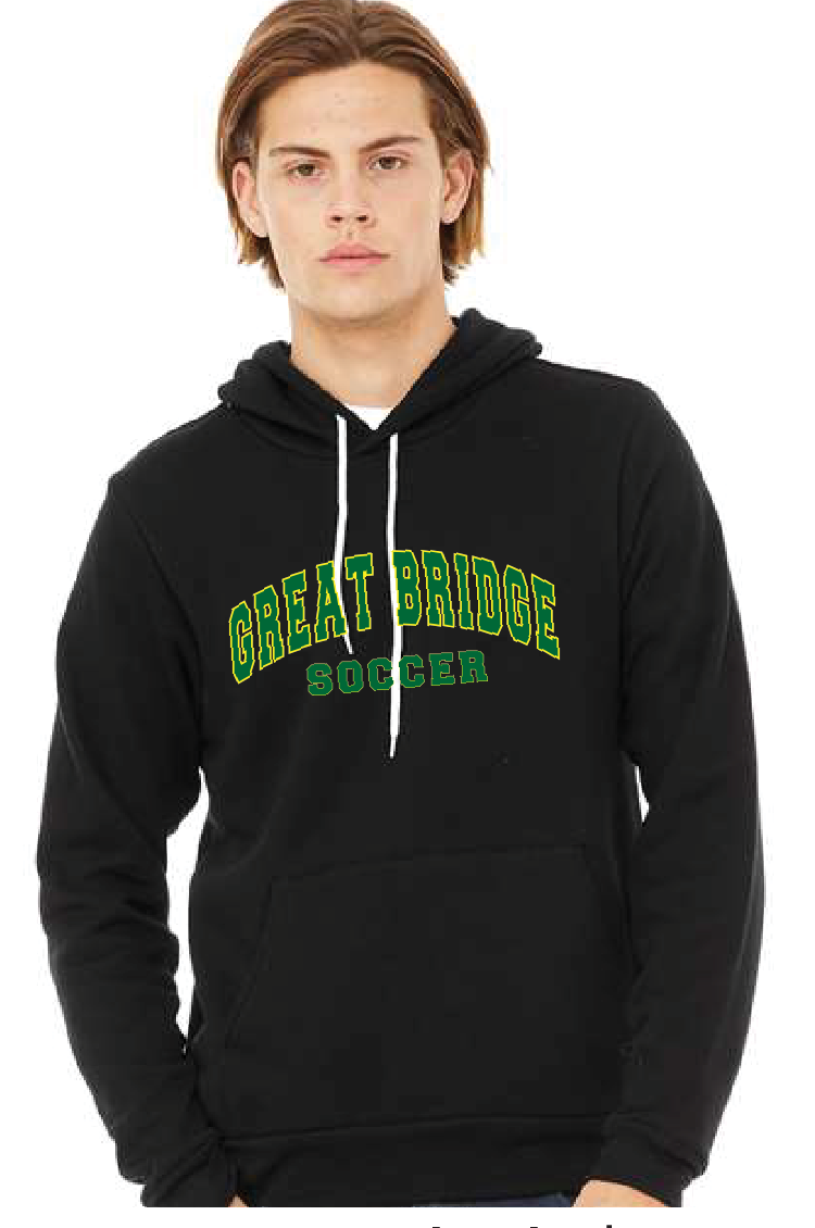 Unisex Sponge Fleece Full-Zip Hoodie / Black / Great Bridge High School Soccer