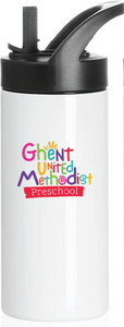 20oz Lunch Box Stainless Steel Drink Tumbler / White / Ghent United Methodist Preschool