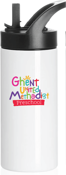 20oz Lunch Box Stainless Steel Drink Tumbler / White / Ghent United Methodist Preschool